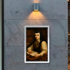 Sor Juana Inés de la Cruz with books poster 2