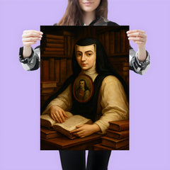 Sor Juana Inés de la Cruz with books poster 3