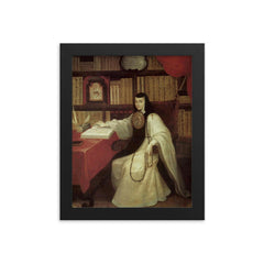 Sor Juana Ines de la Cruz framed print on a plain backdrop in size 8"x10".