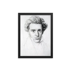 Soren Kierkegaard framed print on a plain backdrop in size 12"x16".