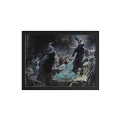 Souls on the Banks of the Acheron by Adolf Hirémy-Hirschl framed print on a plain backdrop in size 12"x16".