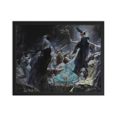 Souls on the Banks of the Acheron by Adolf Hirémy-Hirschl framed print on a plain backdrop in size 16"x20".