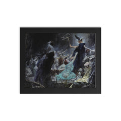 Souls on the Banks of the Acheron by Adolf Hirémy-Hirschl framed print on a plain backdrop in size 8"x10".