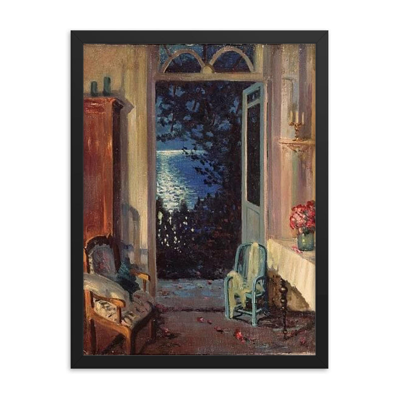 Southern Night by Sergei Vinogradov, 1915 framed print on a plain backdrop in size 18