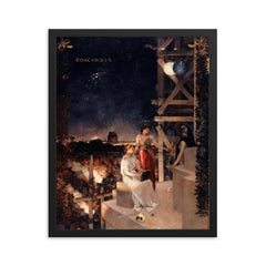 Souvenir de fete a Paris by Jean-Charles Cazin, 1881 framed print on a plain backdrop in size 16"x20".