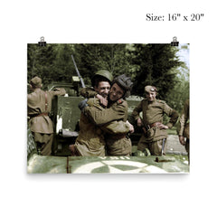 Soviet Soldier Embraces American Serviceman Near the Elbe River, 1945 poster 2