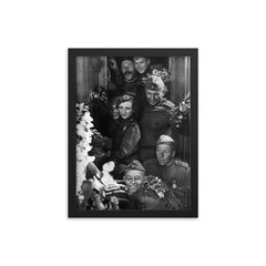 Soviet Soldiers Celebrate Returning Home Alive, 1945 framed print on a plain backdrop in size 12"x16".