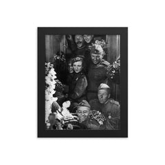 Soviet Soldiers Celebrate Returning Home Alive, 1945 framed print on a plain backdrop in size 8"x10".