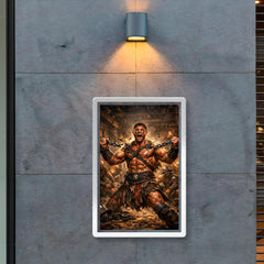 Spartacus breaking chains in gladiator barracks poster 2