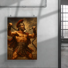 Spartacus breaking Roman chains poster 4