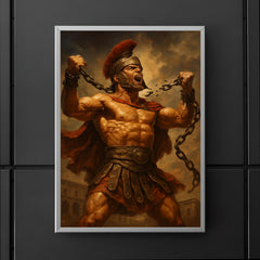 Spartacus breaking Roman chains poster 5