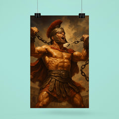 Spartacus breaking Roman chains poster 6