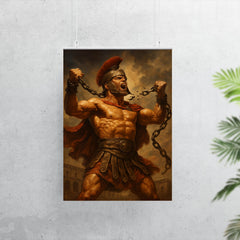 Spartacus breaking Roman chains poster 7