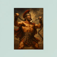 Spartacus breaking Roman chains poster 8