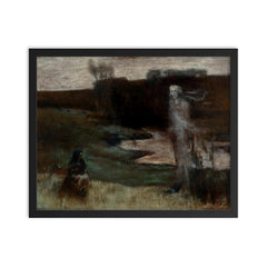 Spectre of Death by Kazimierz Stabrowski framed print on a plain backdrop in size 16"x20".
