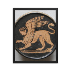 Sphinx of Hatshepsut framed print on a plain backdrop in size 16"x20".