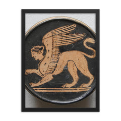 Sphinx of Hatshepsut framed print on a plain backdrop in size 18"x24".