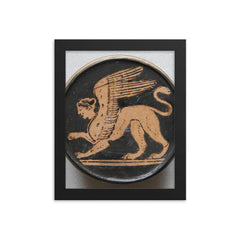 Sphinx of Hatshepsut framed print on a plain backdrop in size 8"x10".