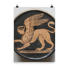 Sphinx of Hatshepsut poster on a plain backdrop in size 8"x10".
