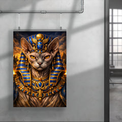 Sphynx cat pharaoh with lapis crown poster 4