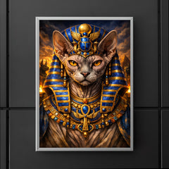 Sphynx cat pharaoh with lapis crown poster 5