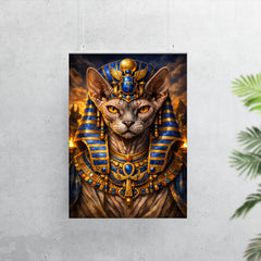 Sphynx cat pharaoh with lapis crown poster 7