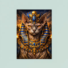 Sphynx cat pharaoh with lapis crown poster 8