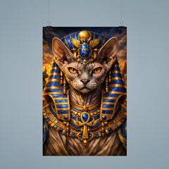 Sphynx cat pharaoh with lapis crown poster 9