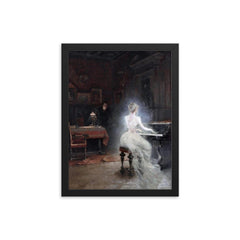 Spirit by Georges Roux, 1885 framed print on a plain backdrop in size 12"x16".