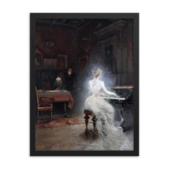 Spirit by Georges Roux, 1885 framed print on a plain backdrop in size 18"x24".