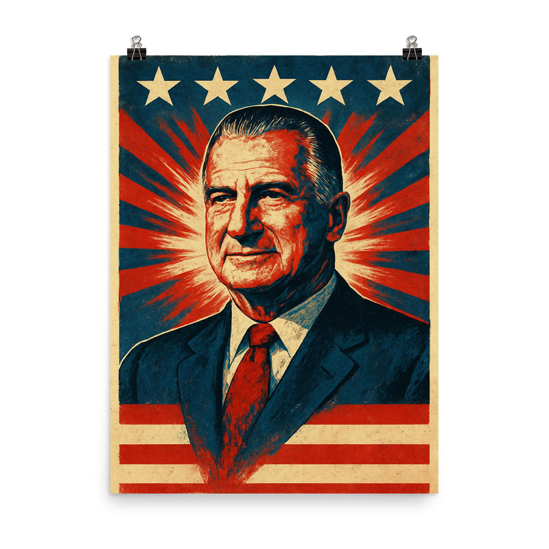 Spiro Agnew poster on a plain backdrop in size 8