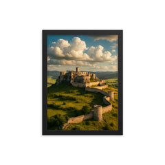 Spis Castle Slovakia framed print on a plain backdrop in size 12"x16".