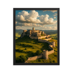Spis Castle Slovakia framed print on a plain backdrop in size 16"x20".