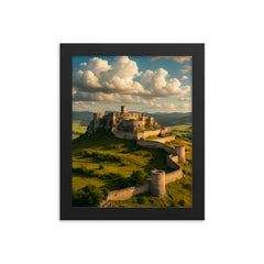 Spis Castle Slovakia framed print on a plain backdrop in size 8"x10".