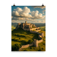 Spis Castle Slovakia poster on a plain backdrop in size 8"x10".