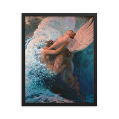 Spleen et Idéal by Carlos Schwabe, 1907 framed print on a plain backdrop in size 16"x20".
