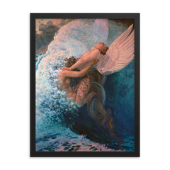 Spleen et Idéal by Carlos Schwabe, 1907 framed print on a plain backdrop in size 18"x24".