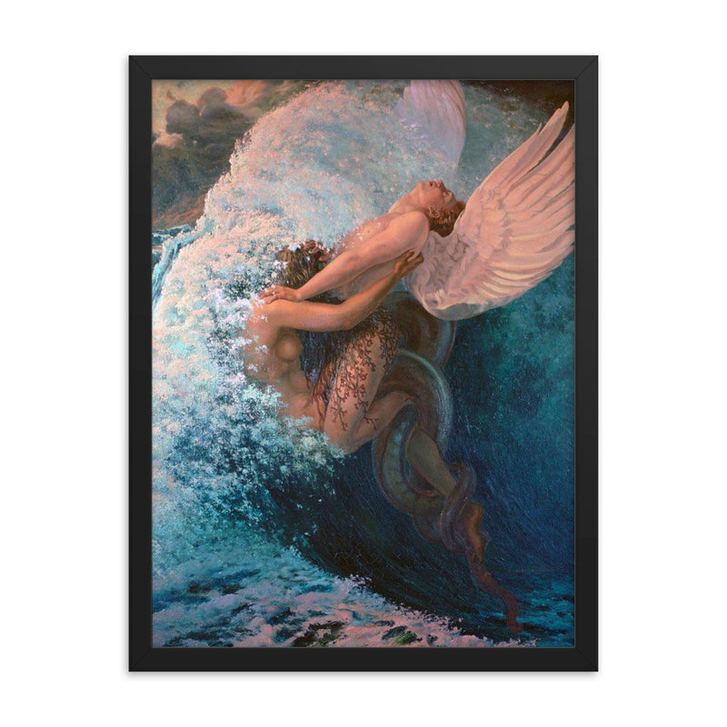 Spleen et Idéal by Carlos Schwabe, 1907 framed print on a plain backdrop in size 18