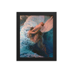 Spleen et Idéal by Carlos Schwabe, 1907 framed print on a plain backdrop in size 8"x10".