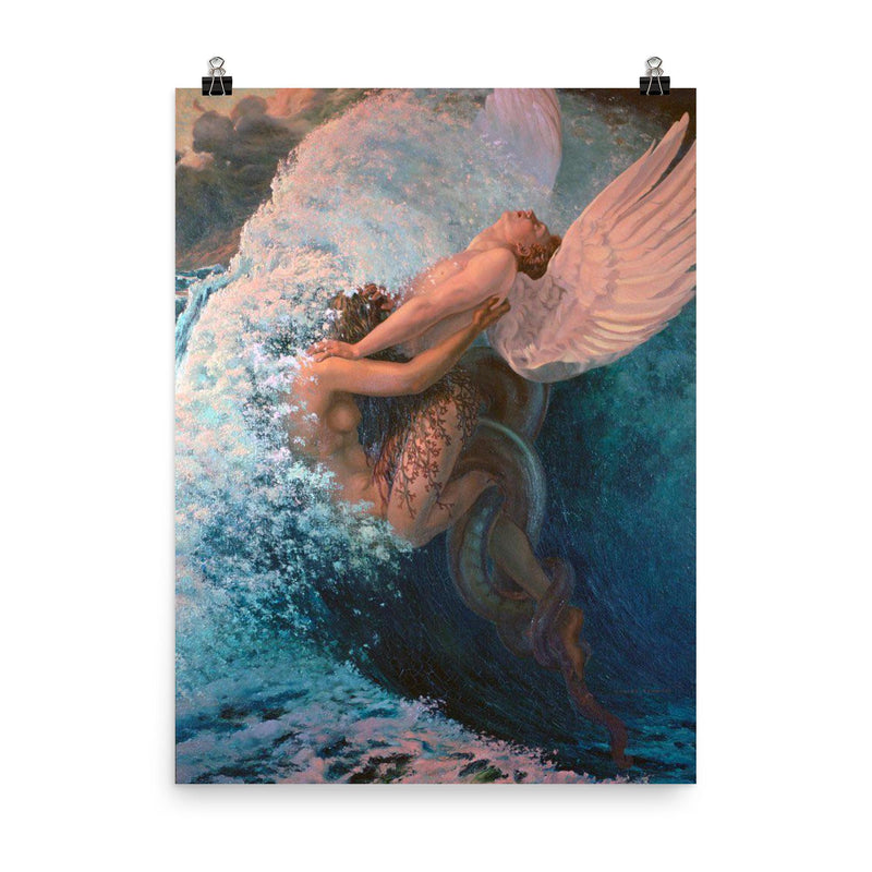 Spleen et Idéal by Carlos Schwabe, 1907 poster on a plain backdrop in size 8