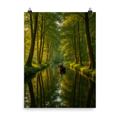 Spreewald Canals and Forest Germany poster on a plain backdrop in size 8"x10".
