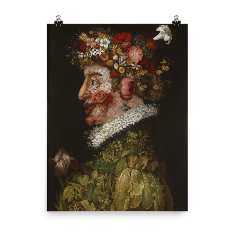 Spring (La Primavera) by Giuseppe Arcimboldo, 1563 poster on a plain backdrop in size 8
