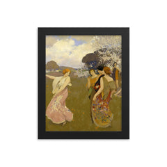 Spring Dance by Arthur F. Mathews, 1917 framed print on a plain backdrop in size 8"x10".