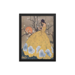 Spring's Promise by Marjorie Miller, circa 1925 framed print on a plain backdrop in size 12"x16".