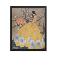 Spring's Promise by Marjorie Miller, circa 1925 framed print on a plain backdrop in size 16"x20".