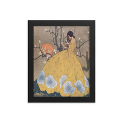 Spring's Promise by Marjorie Miller, circa 1925 framed print on a plain backdrop in size 8"x10".