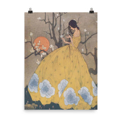 Spring's Promise by Marjorie Miller, circa 1925 poster on a plain backdrop in size 8"x10".