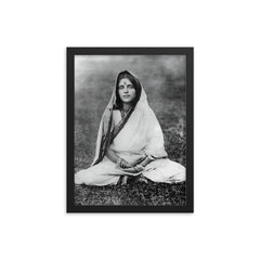 Sri Anandamayi Ma framed print on a plain backdrop in size 12"x16".