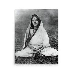 Sri Anandamayi Ma poster on a plain backdrop in size 16"x20".