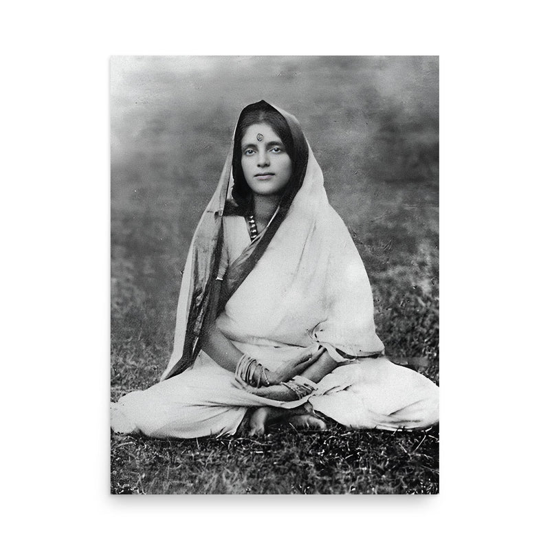 Sri Anandamayi Ma poster on a plain backdrop in size 18